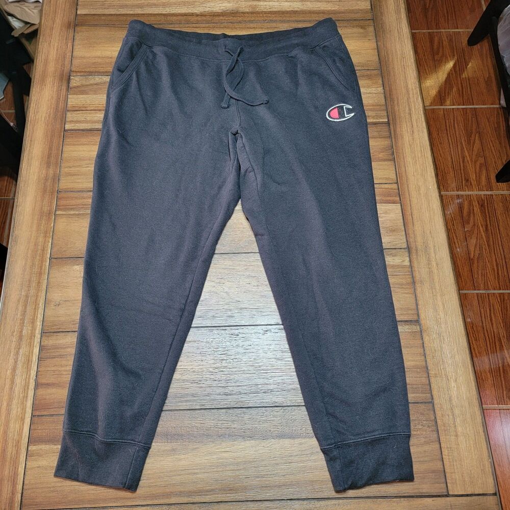 Champion Authentic Athleticwear Black Sweat Pants w/ Pockets - Size XL